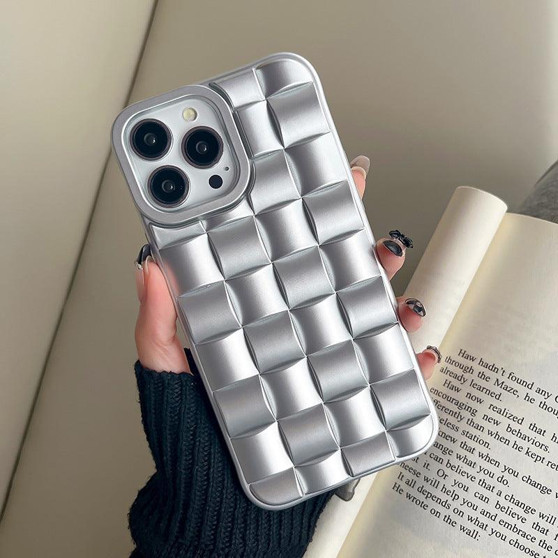 Women’s Fashion Woven Check Cell Phone Case – Stylish Protection! - Efrosiny