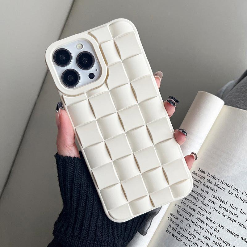 Women’s Fashion Woven Check Cell Phone Case – Stylish Protection! - Efrosiny