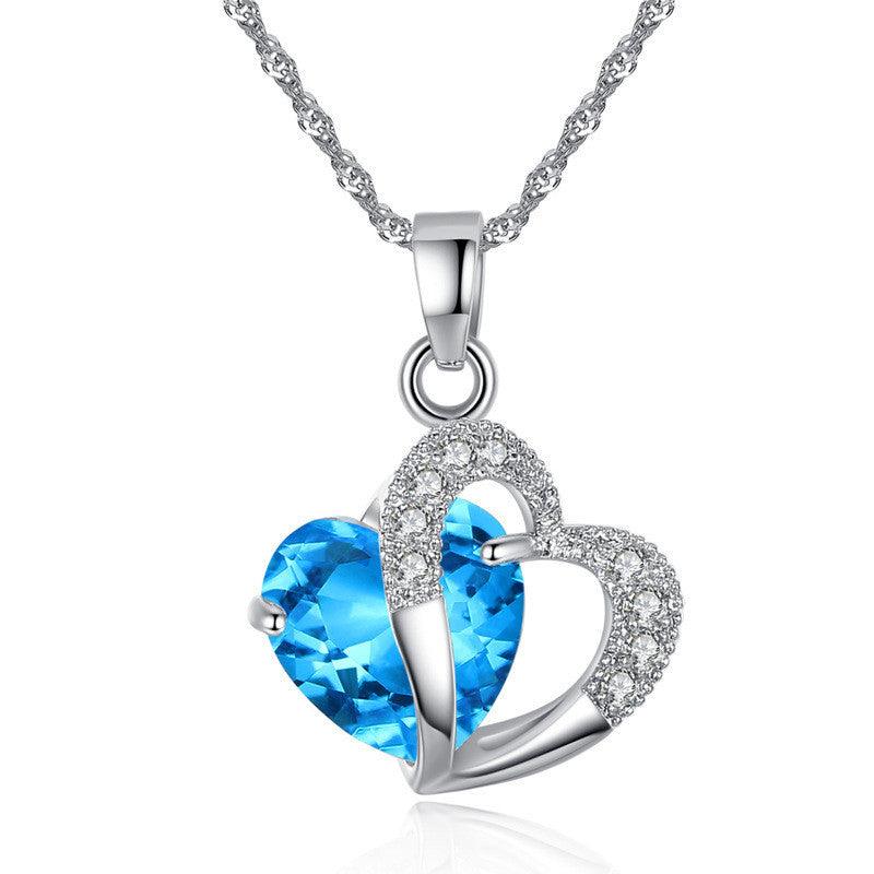 European and American Amethyst Multicolored Zircon Heart Necklace – Elegant Jewelry for Women! - Efrosiny