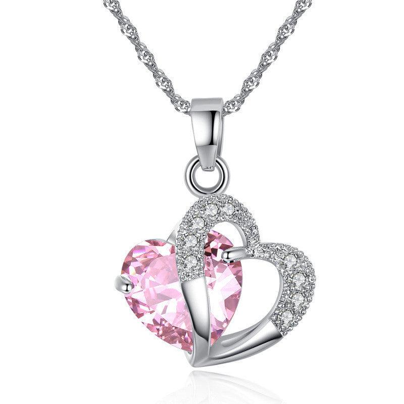 European and American Amethyst Multicolored Zircon Heart Necklace – Elegant Jewelry for Women! - Efrosiny