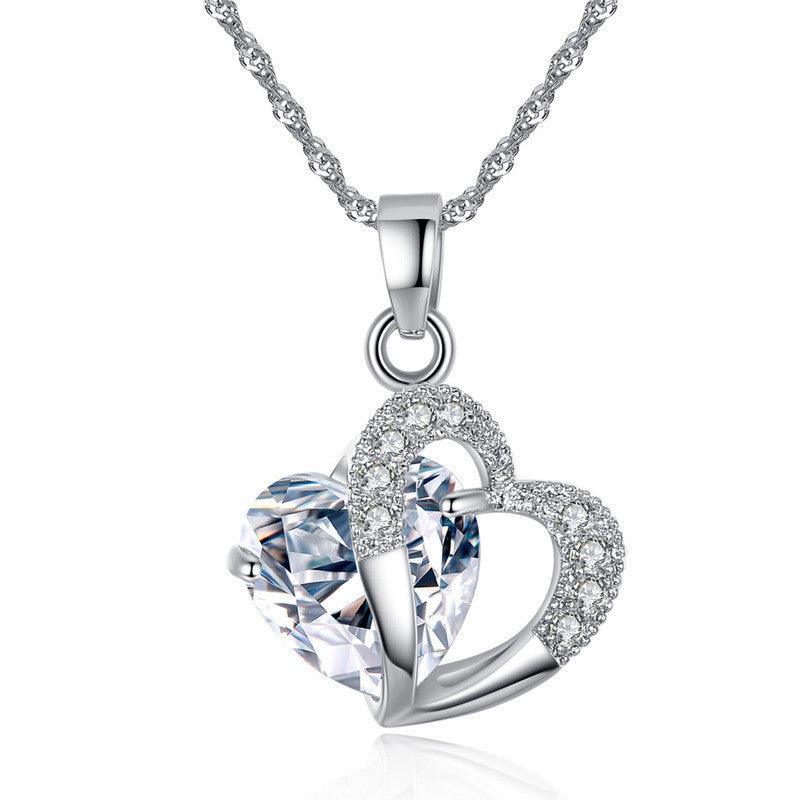 European and American Amethyst Multicolored Zircon Heart Necklace – Elegant Jewelry for Women! - Efrosiny