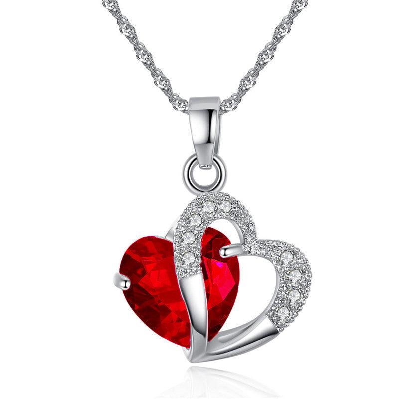 European and American Amethyst Multicolored Zircon Heart Necklace – Elegant Jewelry for Women! - Efrosiny
