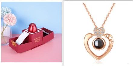 Metal Rose Jewelry Gift Box Necklace! - Efrosiny