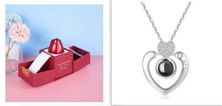 Metal Rose Jewelry Gift Box Necklace! - Efrosiny