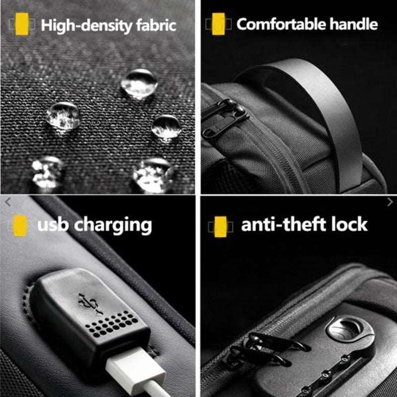 Waterproof USB Anti-theft Bag | Men's Oxford Crossbody Shoulder Sling Pack - Efrosiny