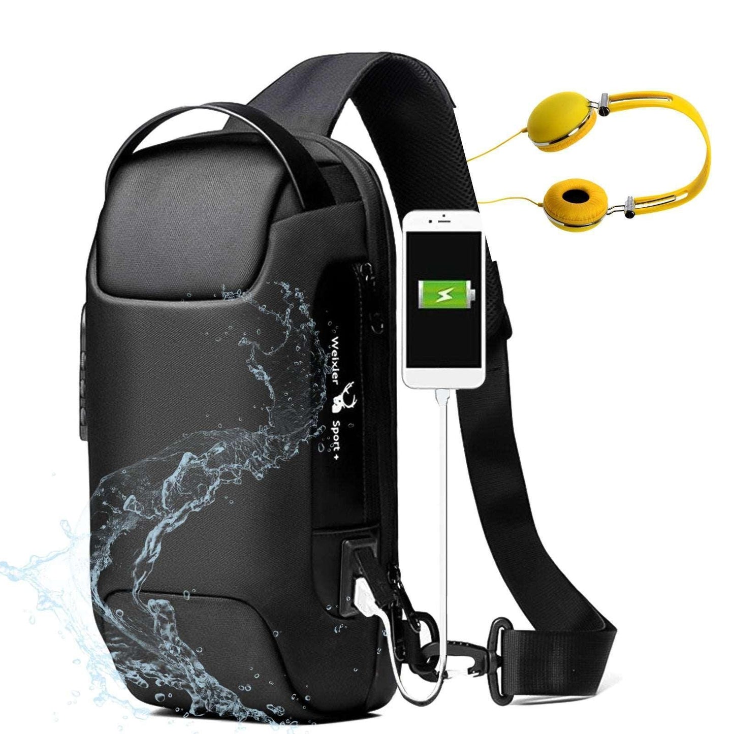 Waterproof USB Anti-theft Bag | Men's Oxford Crossbody Shoulder Sling Pack - Efrosiny