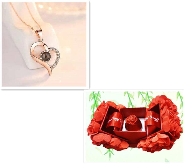 Metal Rose Jewelry Gift Box Necklace! - Efrosiny