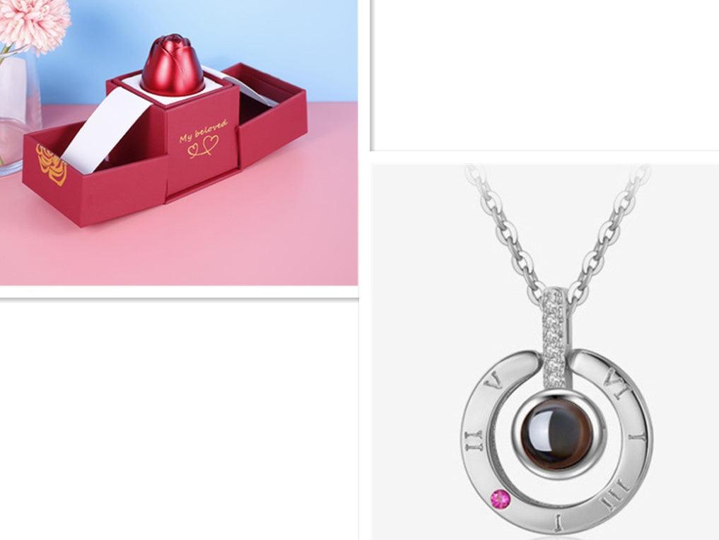 Metal Rose Jewelry Gift Box Necklace! - Efrosiny