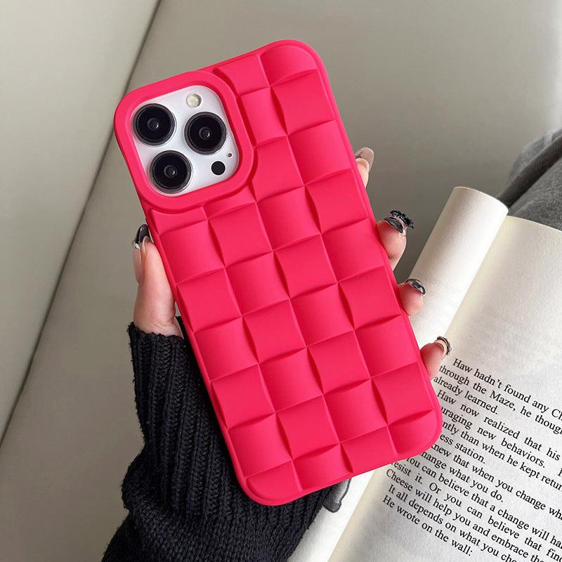 Women’s Fashion Woven Check Cell Phone Case – Stylish Protection! - Efrosiny