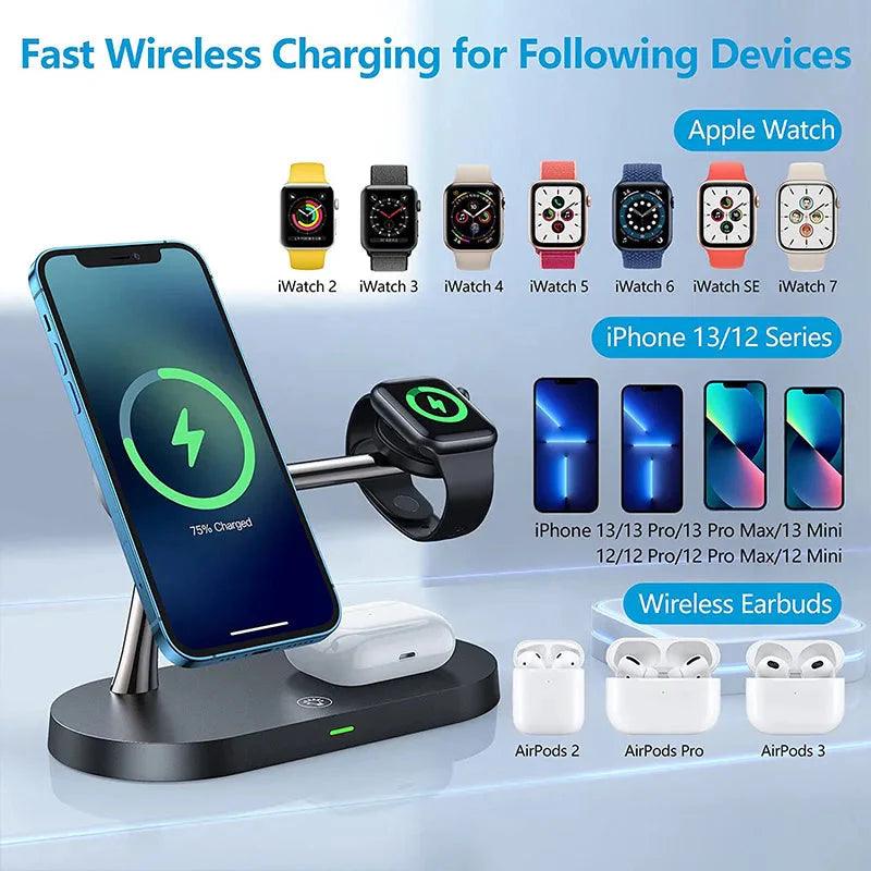 Magnetic 3-in-1 Wireless Charger Station - Efrosiny