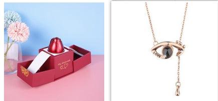 Metal Rose Jewelry Gift Box Necklace! - Efrosiny