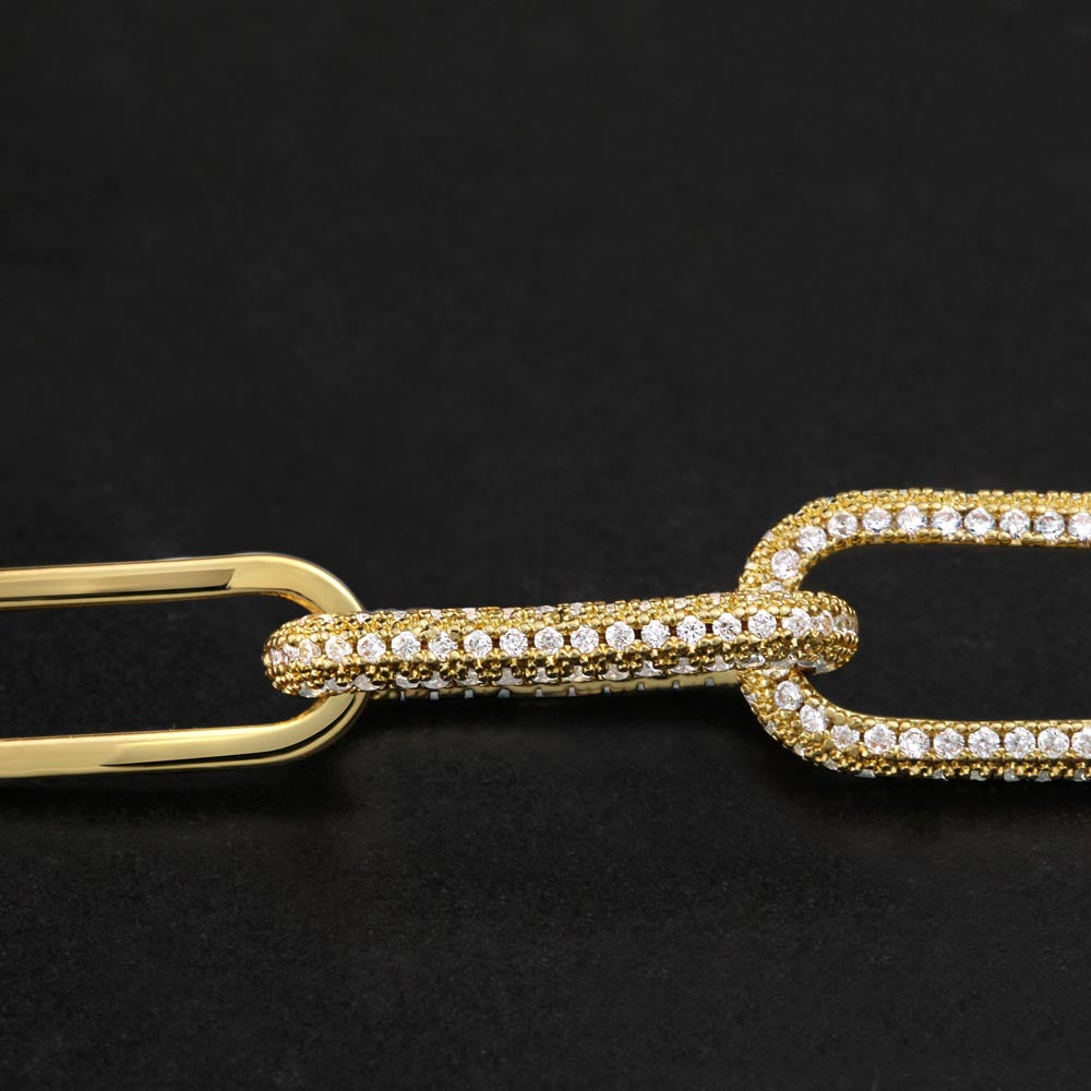 CZ Paperclip Chain Necklace !
