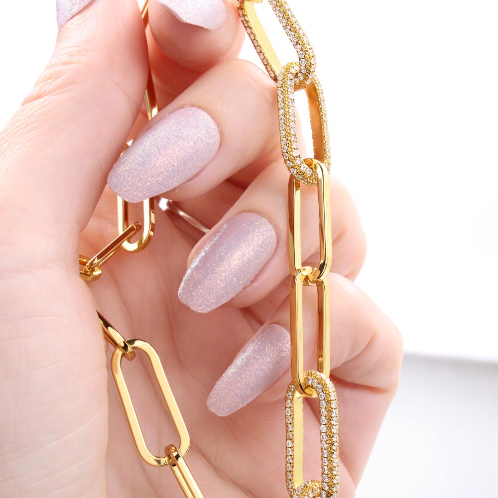 CZ Paperclip Chain Necklace !