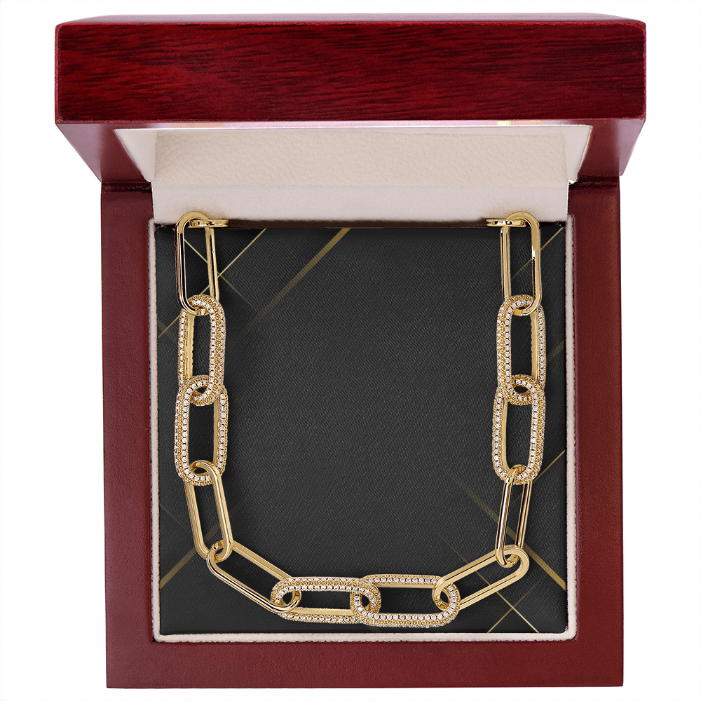 CZ Paperclip Chain Necklace !