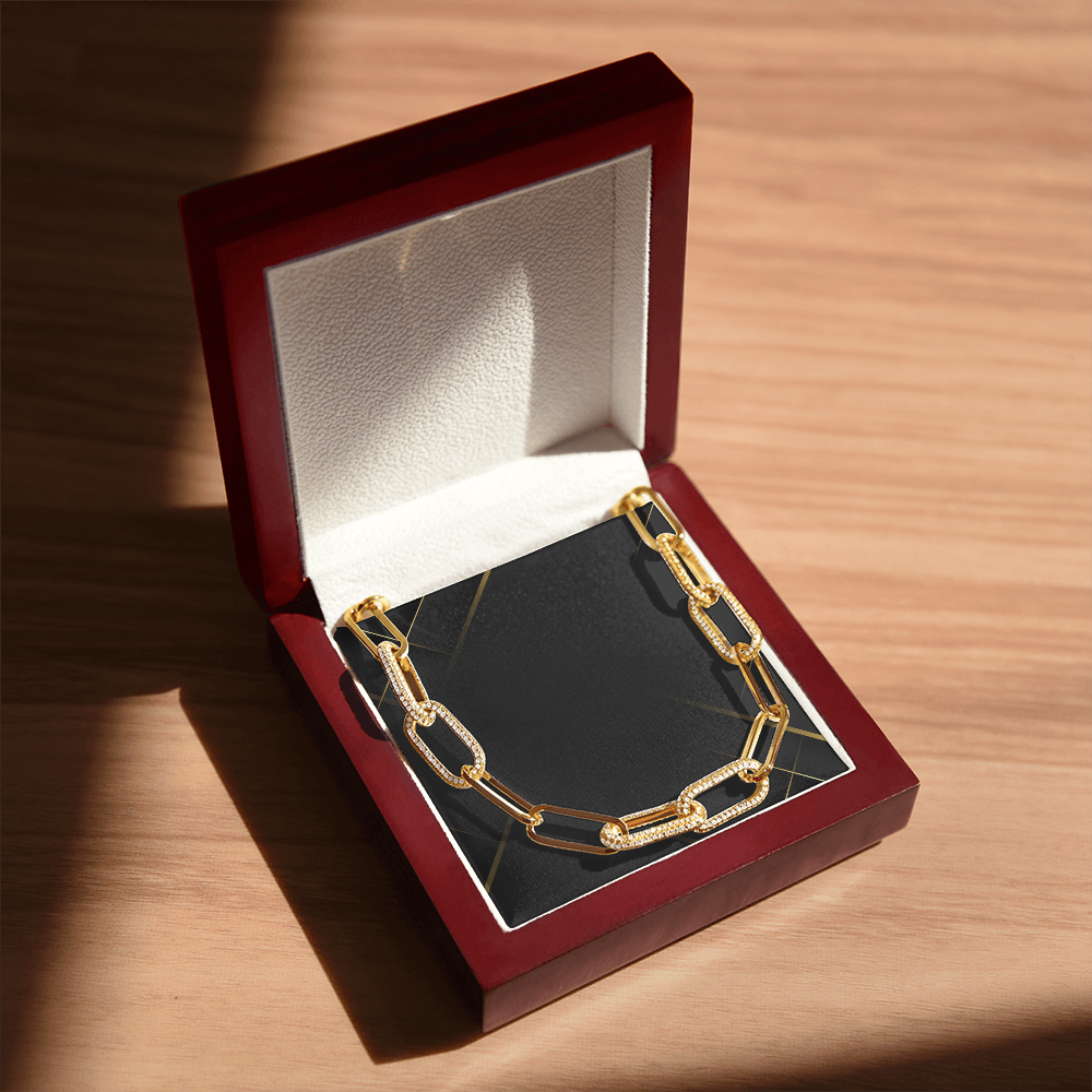 CZ Paperclip Chain Necklace !