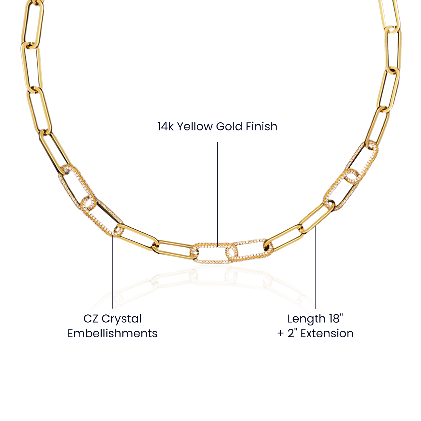 CZ Paperclip Chain Necklace !