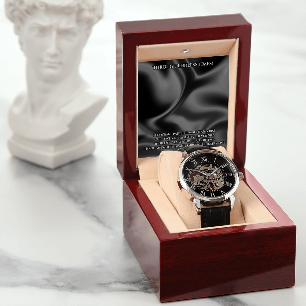 Timeless Elegance: Black Openwork Chronograph