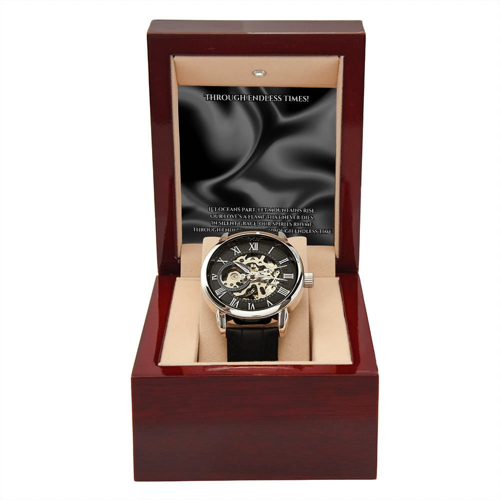Timeless Elegance: Black Openwork Chronograph
