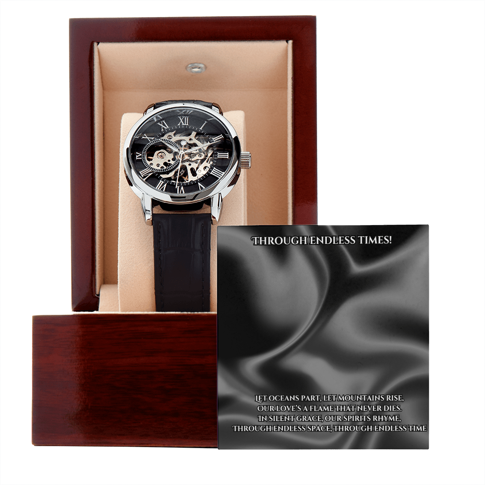 Timeless Elegance: Black Openwork Chronograph