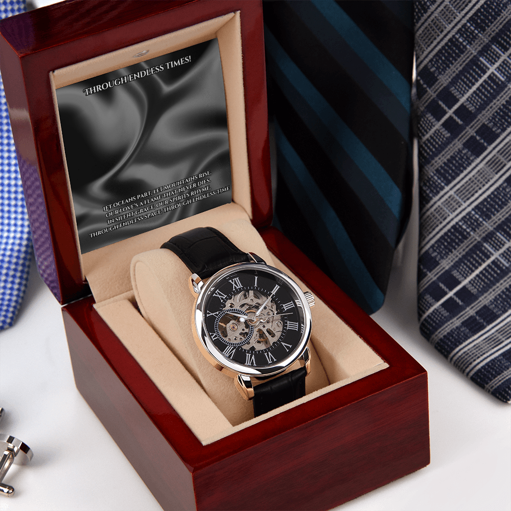 Timeless Elegance: Black Openwork Chronograph