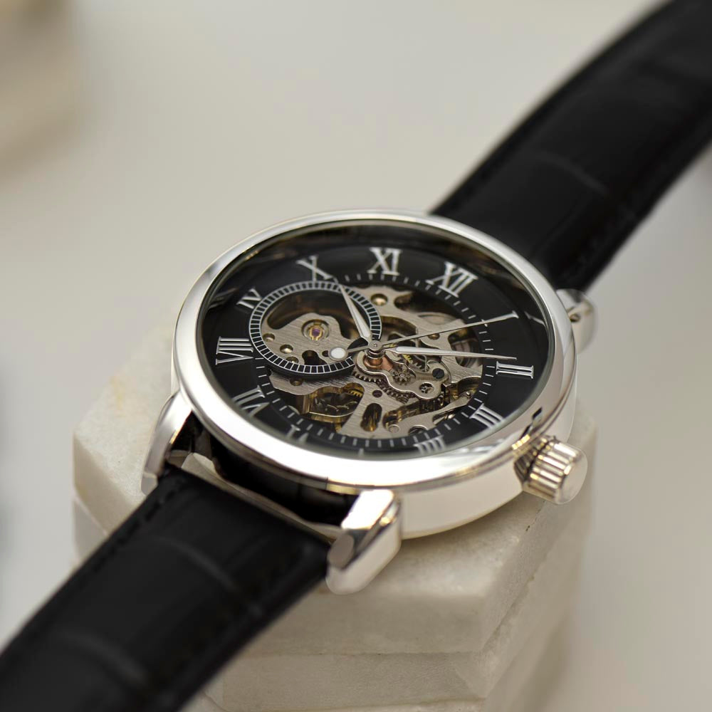 Timeless Elegance: Black Openwork Chronograph