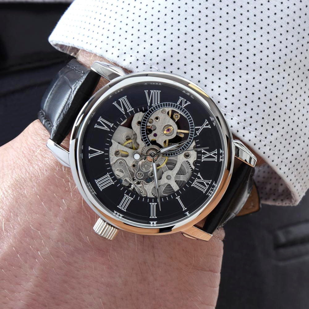 Timeless Elegance: Black Openwork Chronograph