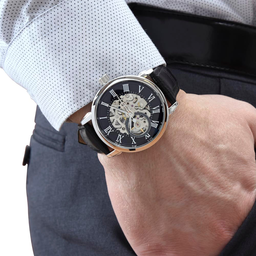 Timeless Elegance: Black Openwork Chronograph