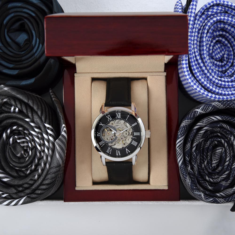 Timeless Elegance: Black Openwork Chronograph