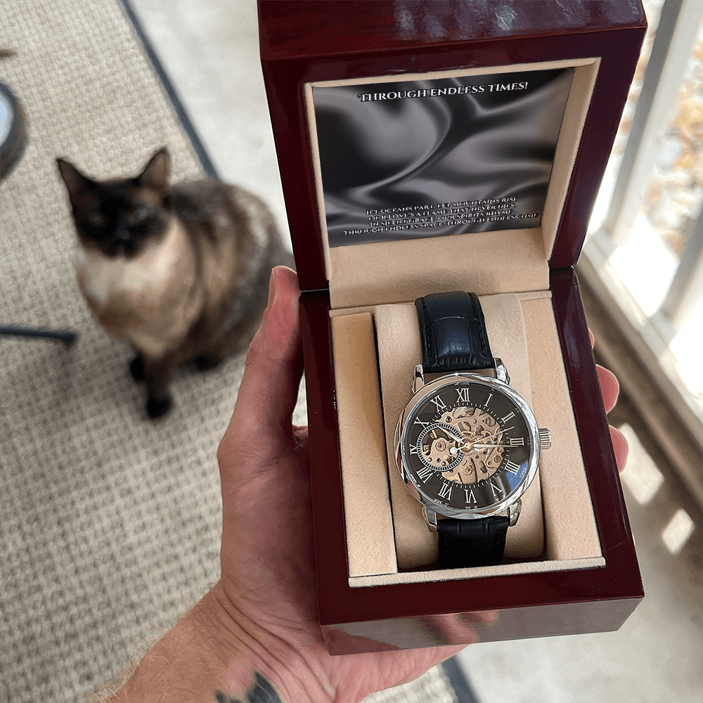 Timeless Elegance: Black Openwork Chronograph