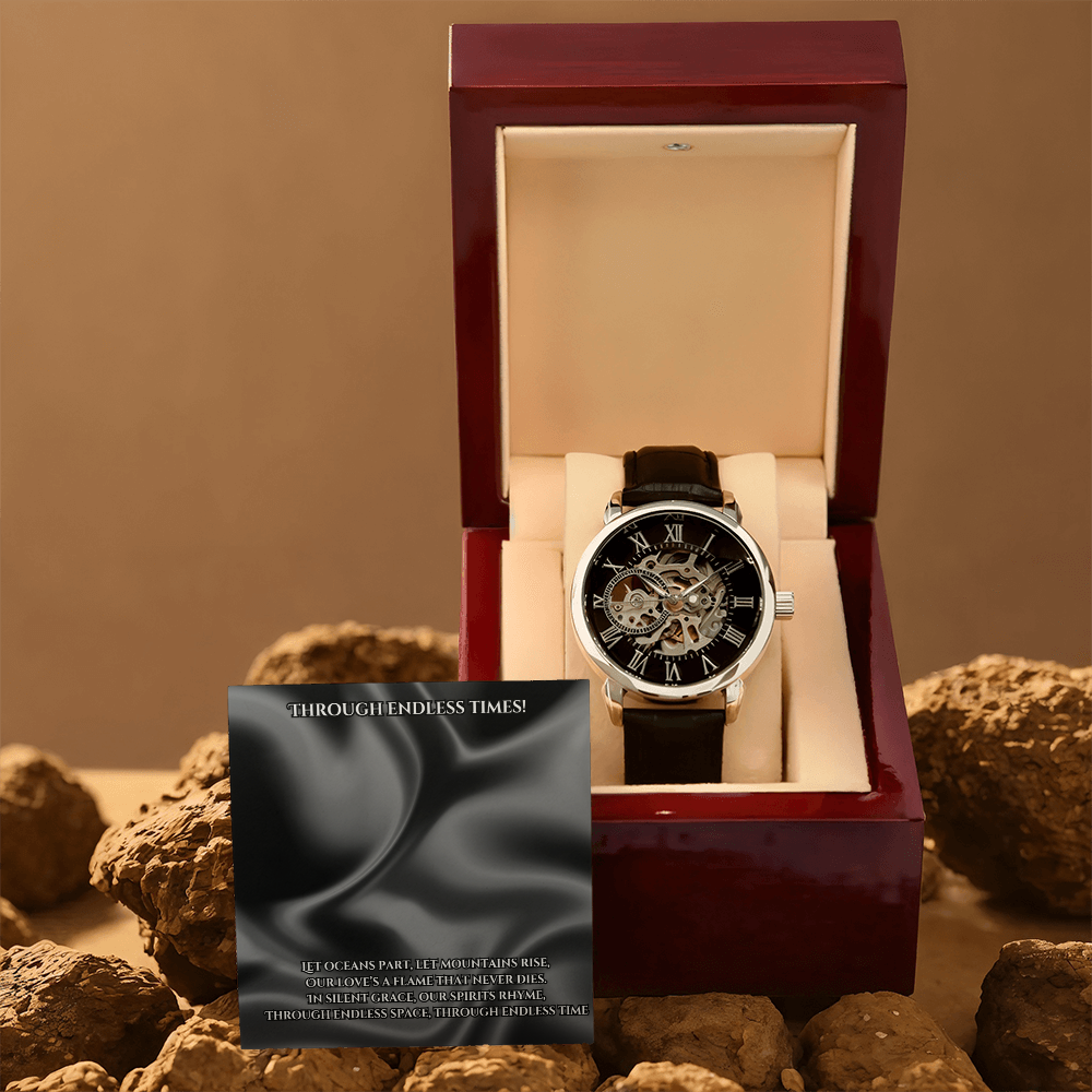 Timeless Elegance: Black Openwork Chronograph