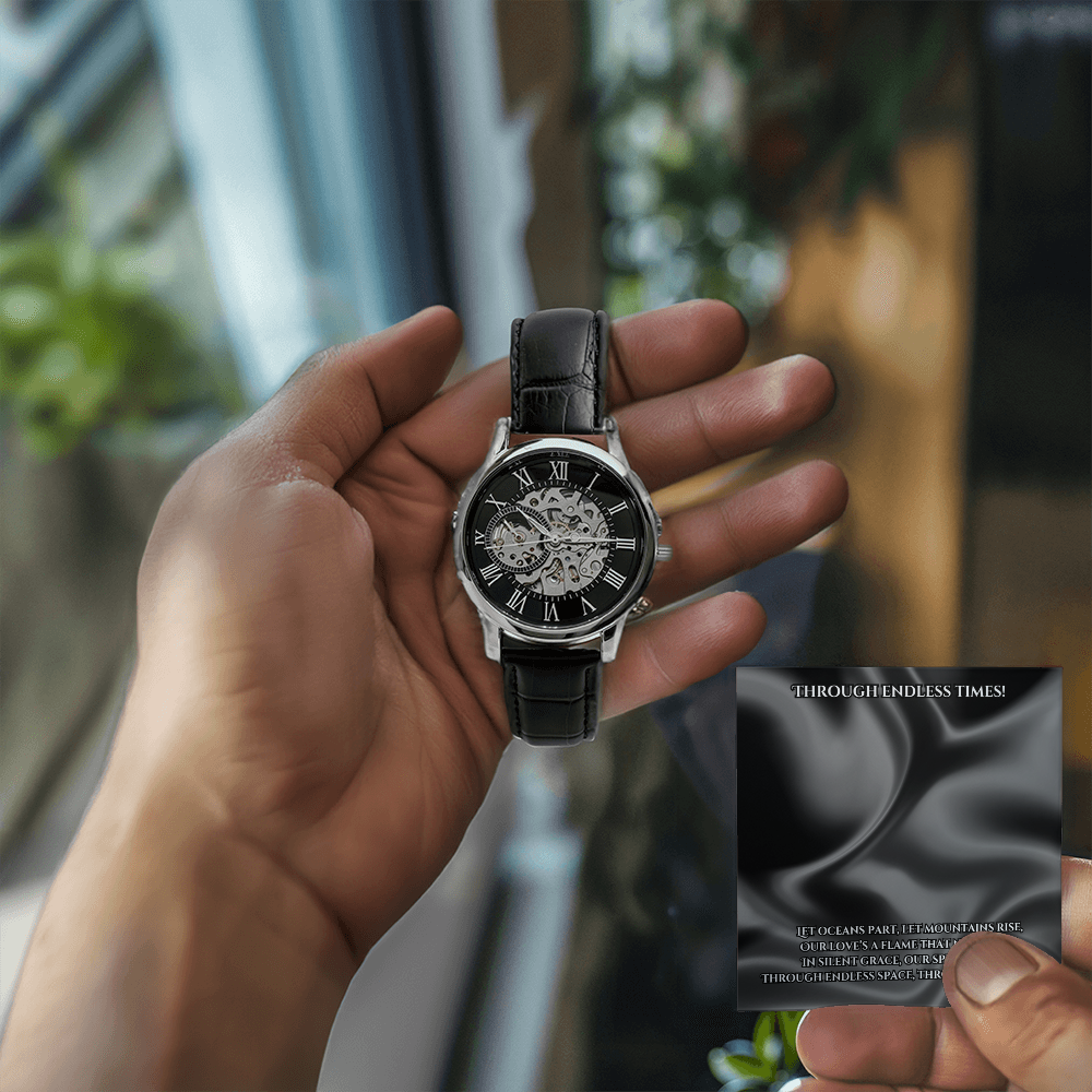 Timeless Elegance: Black Openwork Chronograph