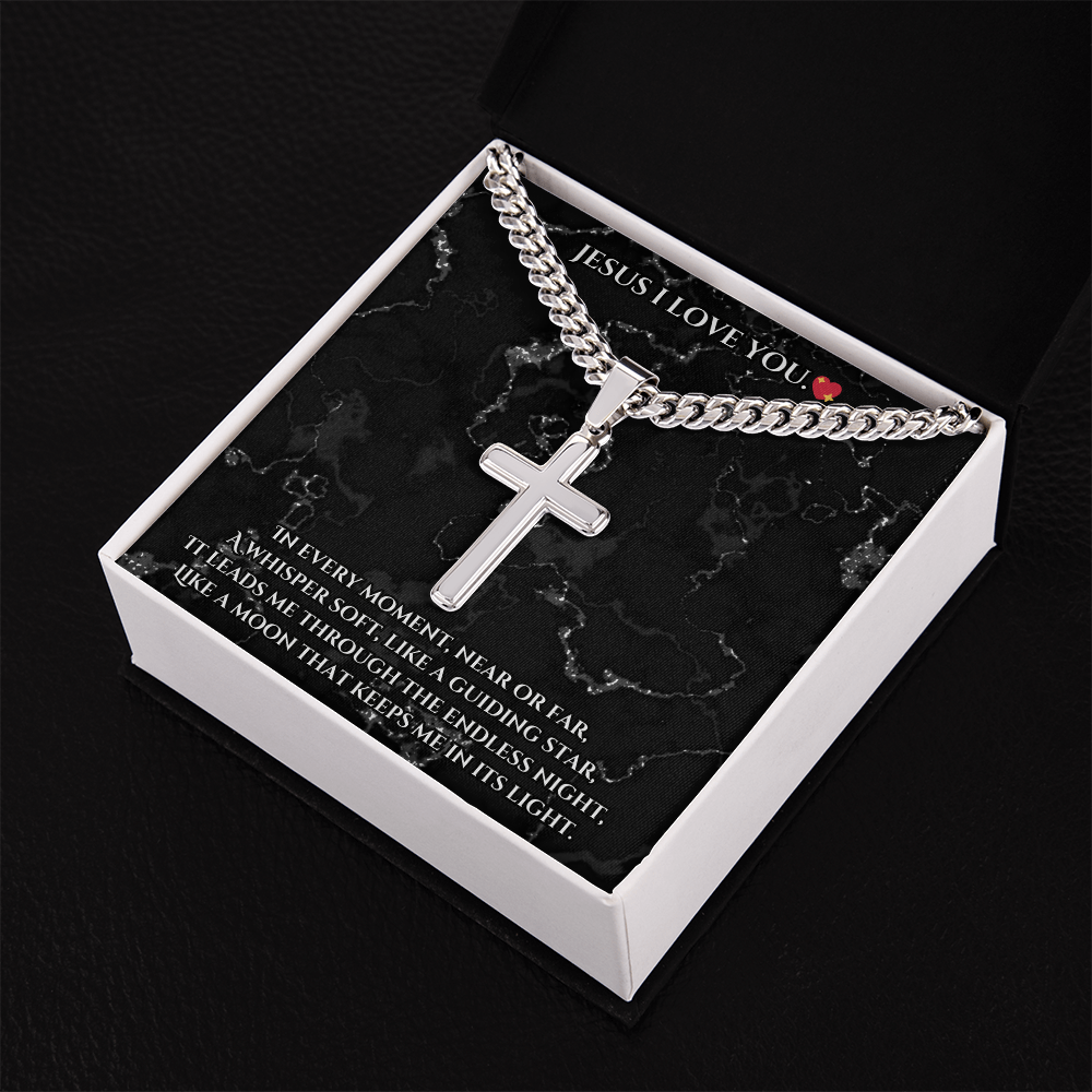 💎 Cuban Link Chain with Custom Engraved Artisan Cross – Bold & Timeless Design! ✨