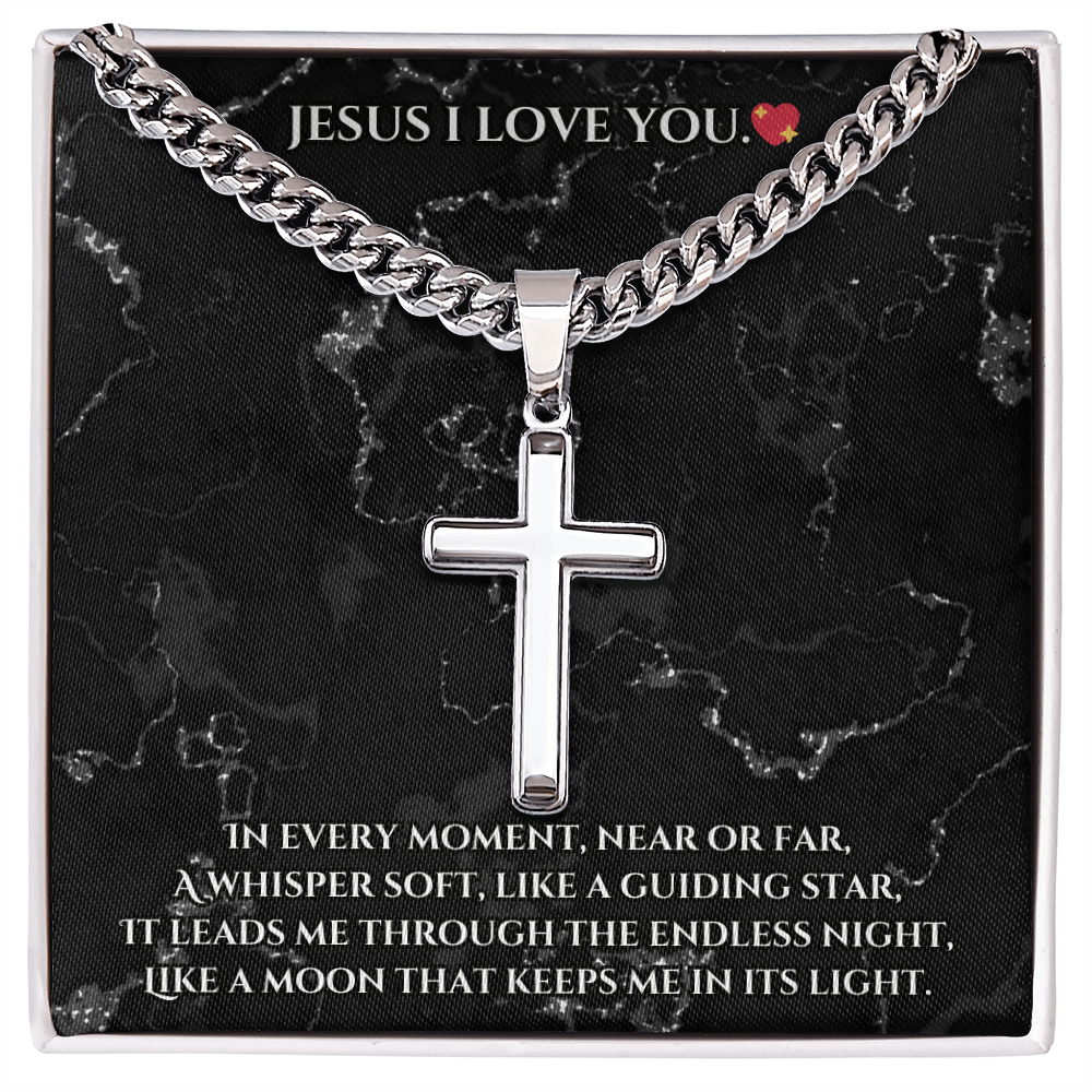 💎 Cuban Link Chain with Custom Engraved Artisan Cross – Bold & Timeless Design! ✨