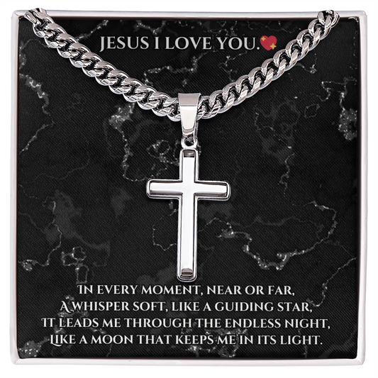 💎 Cuban Link Chain with Custom Engraved Artisan Cross – Bold & Timeless Design! ✨