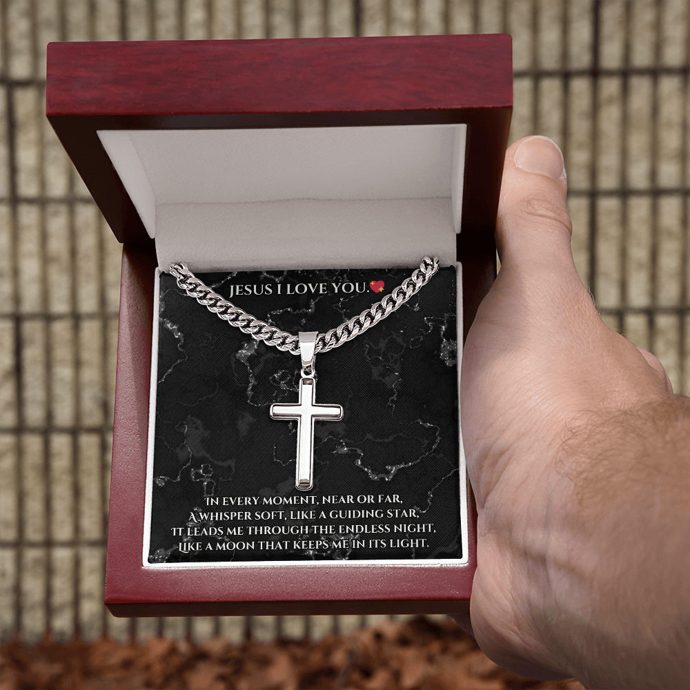 💎 Cuban Link Chain with Custom Engraved Artisan Cross – Bold & Timeless Design! ✨
