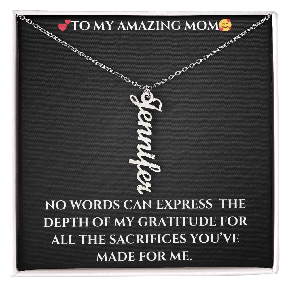 Custom Vertical Name Necklace – A Stylish Personalized Jewelry Gift!