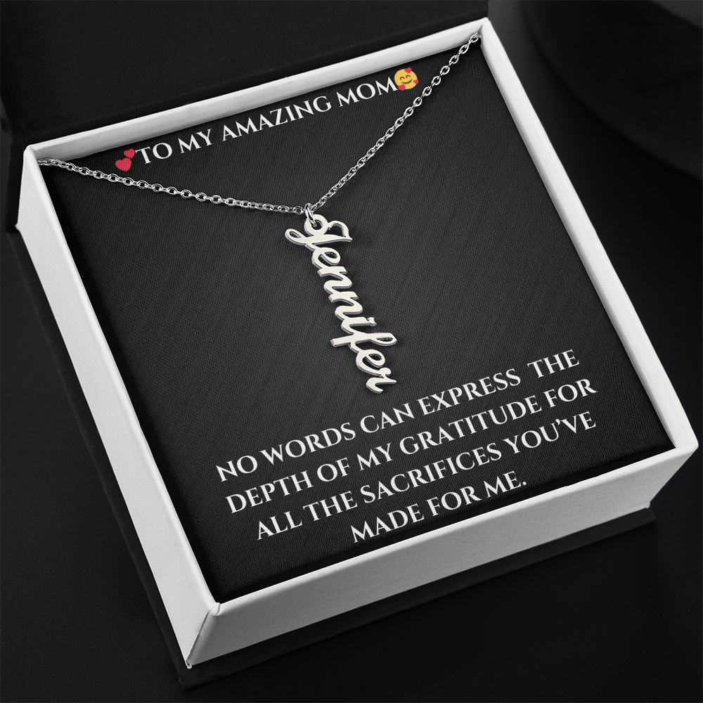 Custom Vertical Name Necklace – A Stylish Personalized Jewelry Gift!