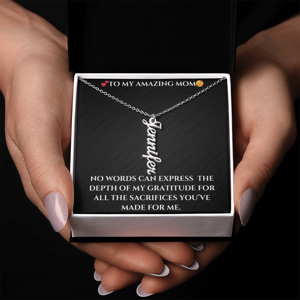 Custom Vertical Name Necklace – A Stylish Personalized Jewelry Gift!