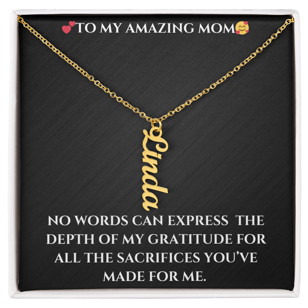 Custom Vertical Name Necklace – A Stylish Personalized Jewelry Gift!