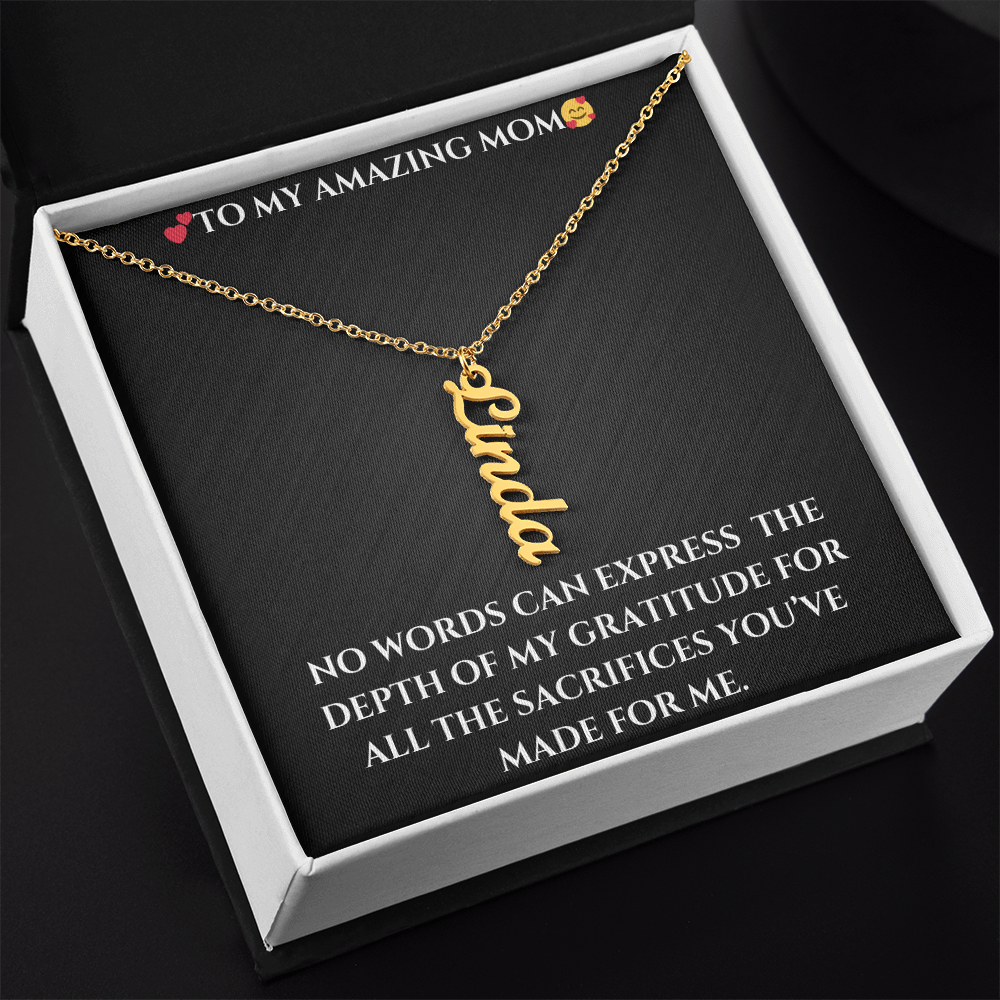 Custom Vertical Name Necklace – A Stylish Personalized Jewelry Gift!
