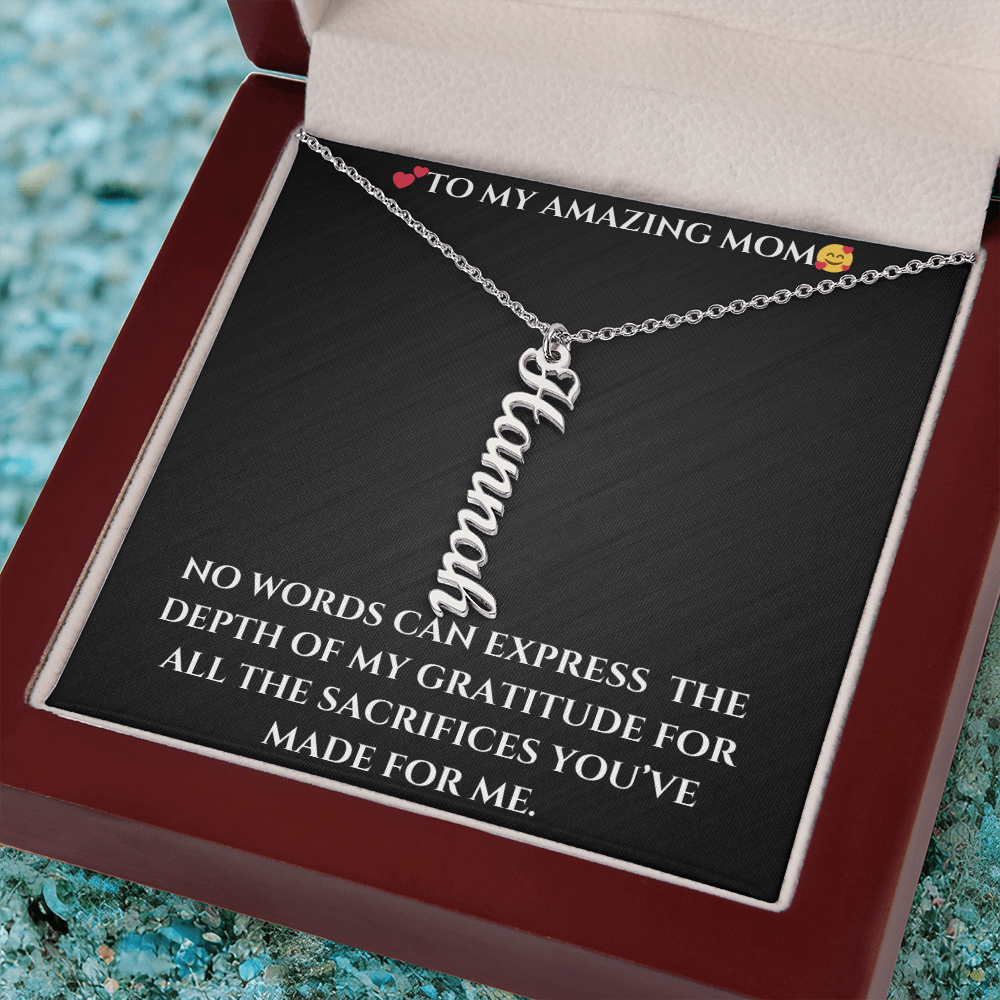 Custom Vertical Name Necklace – A Stylish Personalized Jewelry Gift!