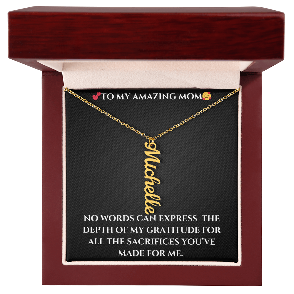 Custom Vertical Name Necklace – A Stylish Personalized Jewelry Gift!