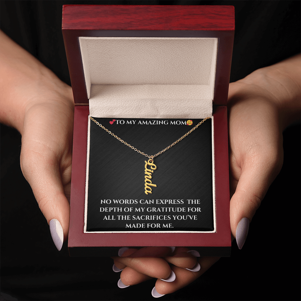 Custom Vertical Name Necklace – A Stylish Personalized Jewelry Gift!