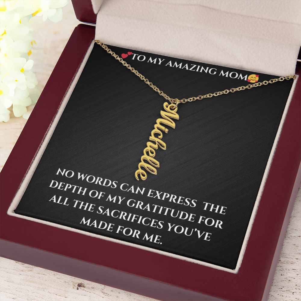 Custom Vertical Name Necklace – A Stylish Personalized Jewelry Gift!
