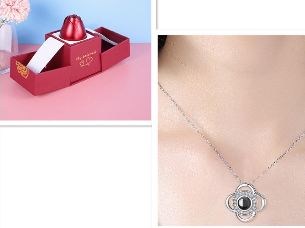 Metal Rose Jewelry Gift Box Necklace! - Efrosiny