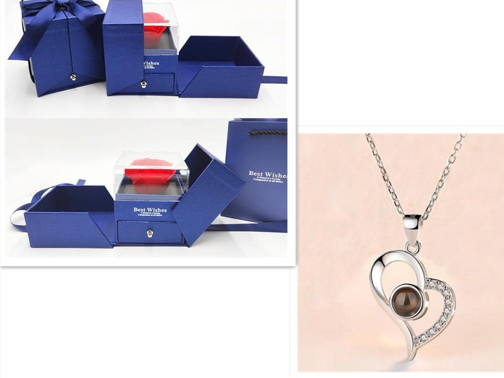 Metal Rose Jewelry Gift Box Necklace! - Efrosiny