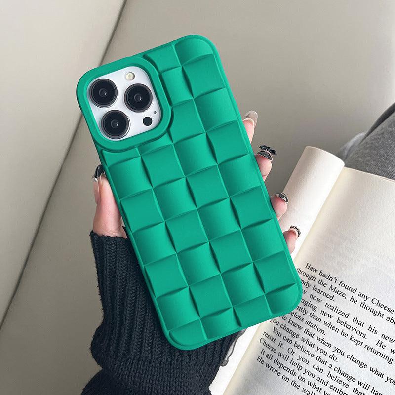 Women’s Fashion Woven Check Cell Phone Case – Stylish Protection! - Efrosiny