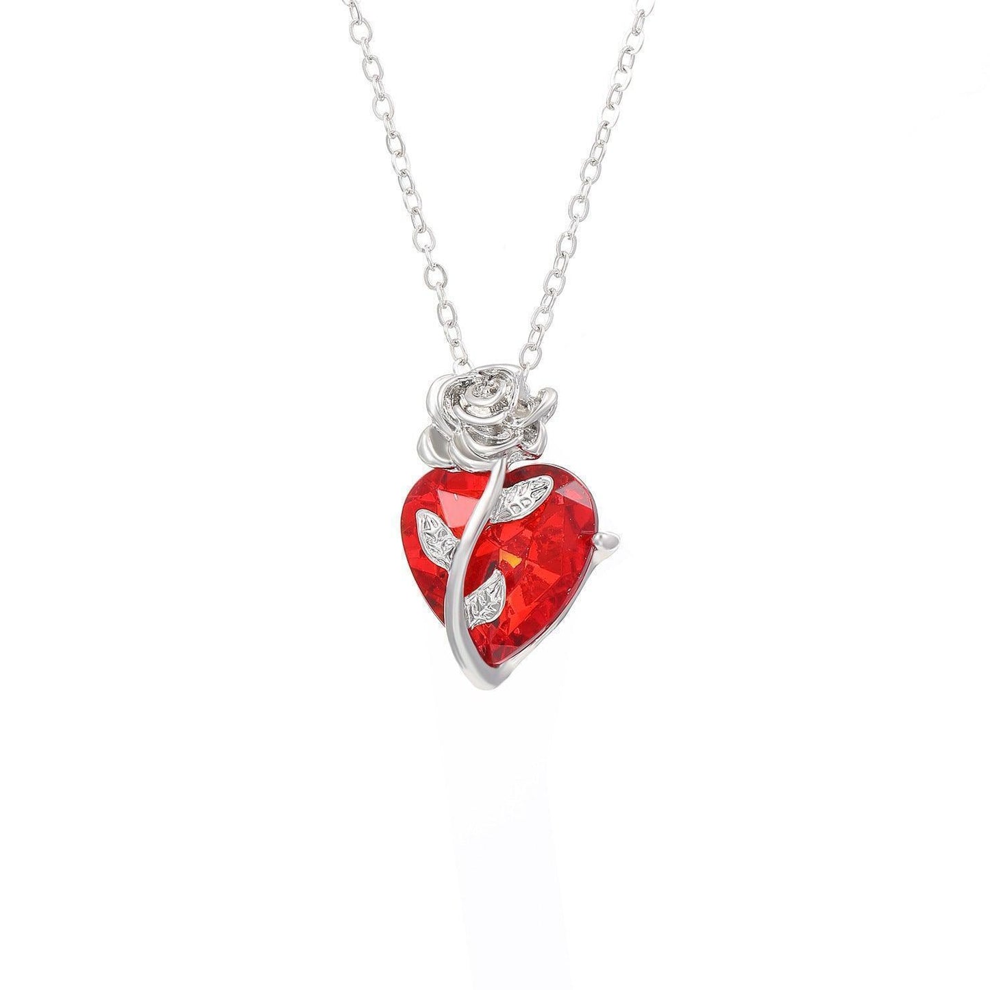 Punk Rose Love Necklace – Bold Heart Pendant for Romantic & Edgy Style - Efrosiny