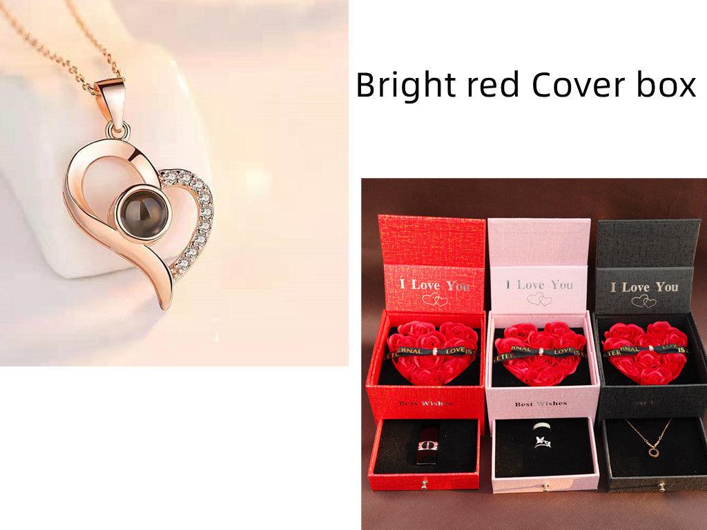Metal Rose Jewelry Gift Box Necklace! - Efrosiny