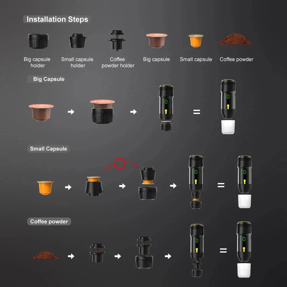 Portable Espresso Master - 3-in-1 Coffee Maker - Efrosiny